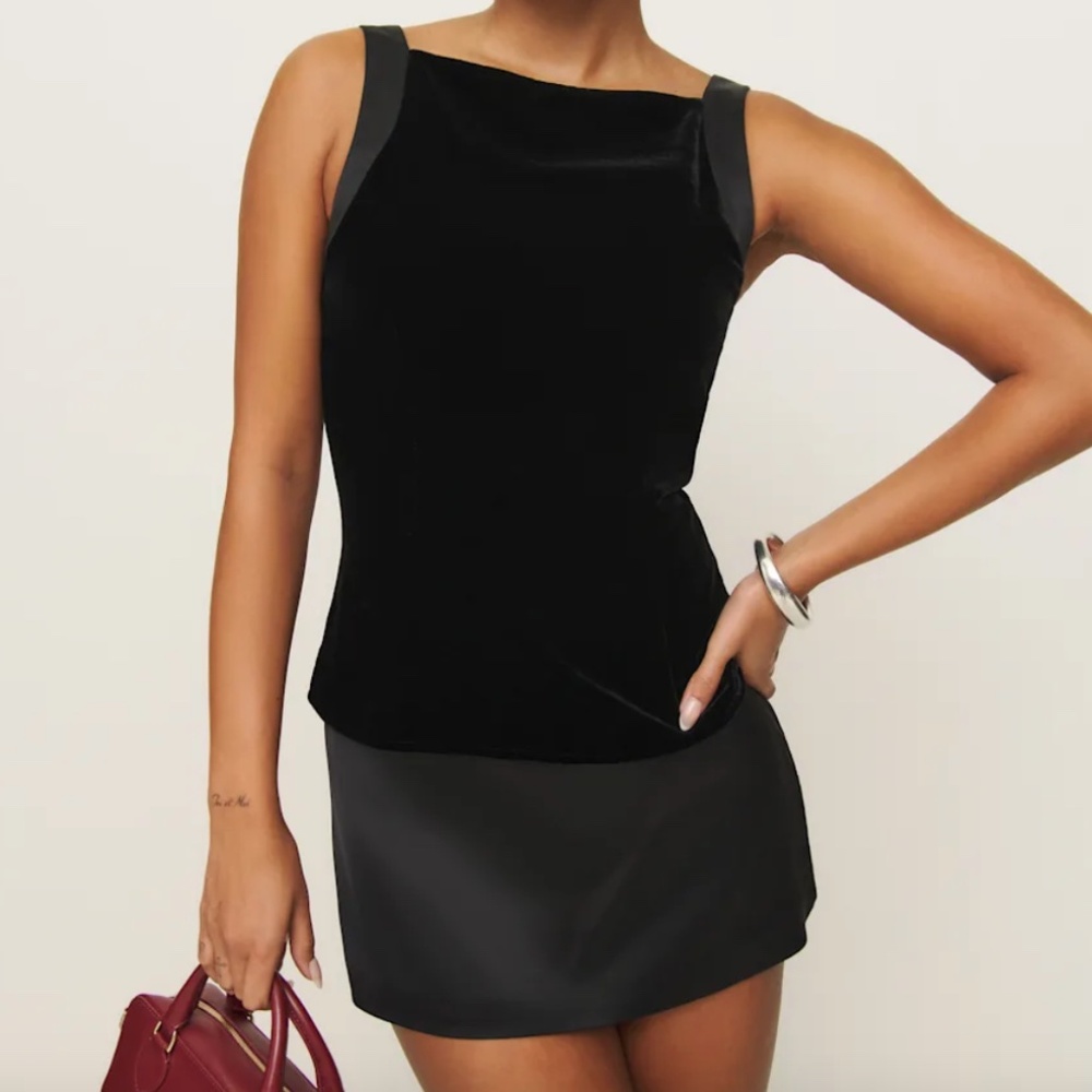 Reformation Milana Two Piece Black - Size 2 (NEW)